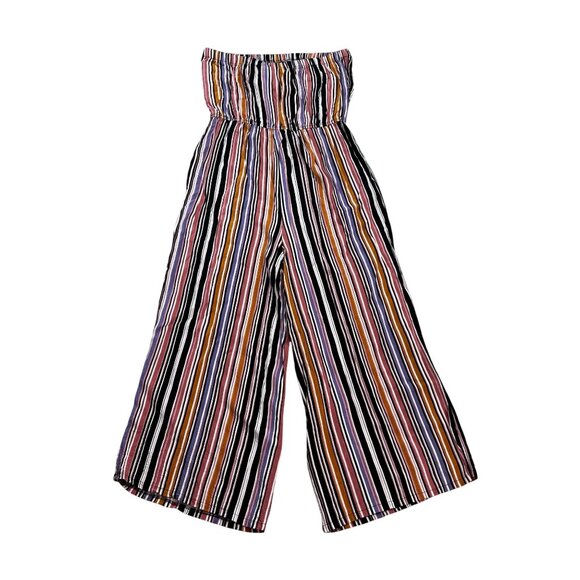 Wide Leg Striped High Waist Pants By Polly & Esther Size L - Picture 2 of 8